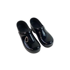 *Dansko Black Patent Leather Comfort Clog Shoes Women 10.5-11 Nurse Professional